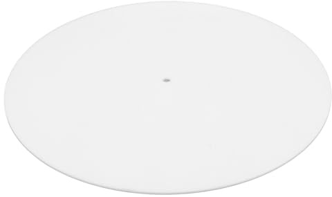 Septpenta Acrylic Turntable Mat for 12 Inch Vintage Record Player Platter Slipmat Anti Static Cover to Reduce Noise and Sound from Static Electricity and Dust (Milky White)