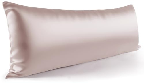 Zenssia Satin Seitenschläferkissen bezug 40 x 145, Taupe, 1 Stück | Satin Kissenbezug Weich wie Seidenkissenbezug, schützt Haar & Haut, reduziert Reibung & Falten, verdeckter Reißverschluss