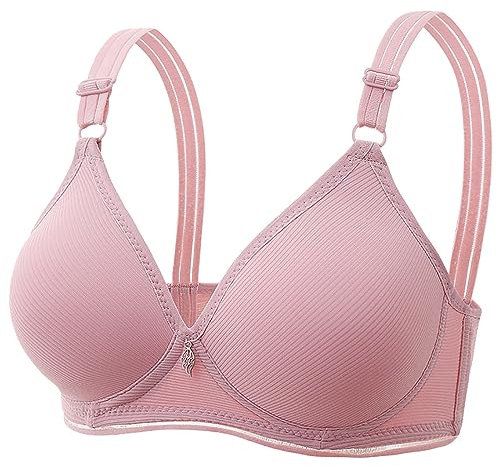 Generico Reggiseno Fascia Imbottito Reggiseno in Silicone Reggiseno con Ferretto di Grandi Dimensioni Reggiseno Fascia Imbottito Reggiseno in Silicone (Pink, L)