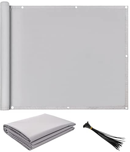 Brise-vue coupe-vent pour balcon extérieur pour porche, arrière-cour, terrasse, clôture de jardin avec 19 attaches de câble [0,8 x 7 m]