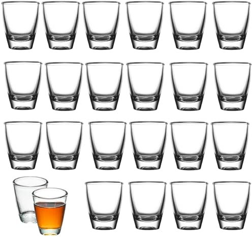 24 Verres à Shot en Verre, Verre à Vin en Forme D'oeuf de 35 ml, Gobelet en Verres dur, Gobelet Direct, Avec Fond épais, Pour Liqueurs, Vodka, Ouzo, Sambuca, Tequil
