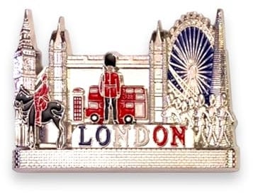 London souvenirs metal fridge magnets - British Union Jack England magnet - London bottle opener magnet (1, Silver London Scene)