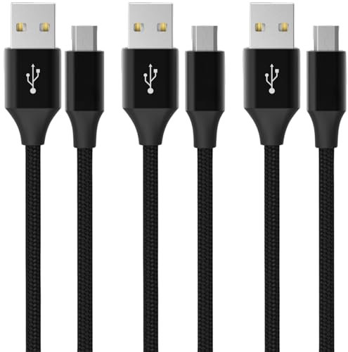 ZEPHY Micro USB Cable 25cm Short Cords, [3 Pack,0.25m] Android Charger Durable Short Cable Fast Charging Cord for Samsung Galaxy S7 S6 S7 Edge S5,Note 5,PS4,Power Bank and More