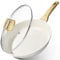 GiPP Sartén Antiadherente de Cerámica，Sartén Saludable y No Tóxica de 20 cm,Compatible con Inducción,Libre de PFAS y PFOA,Apta para Lavavajillas,Mango de Tacto Frío（Blanco,20cm+Tapa）