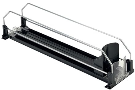 LMSAWK Automatischer Getränke Organizer Kühlschrank, Automatischer Dosen Organizer für Kühlschrank und Abstellraum, Schwarz