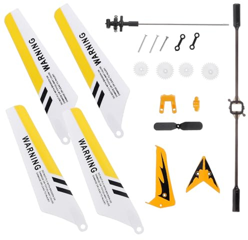 Supvox S107G Ersatzteile Rc Hubschrauber Ersatzteile Set Mit Gelben Hauptklingen Heckklingen Ausgleichsstange Verbindungsschnallen Und Innenwelle Für Reparatur Und Austausch