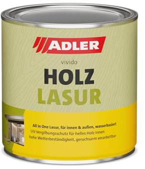 ADLER Holzlasur Birke Innen 2,5l | Wasserbasierte All-in-One-Lasur für Grund- und Schlussanstrich, A+ Emissionsklasse, speichel- und schweißecht