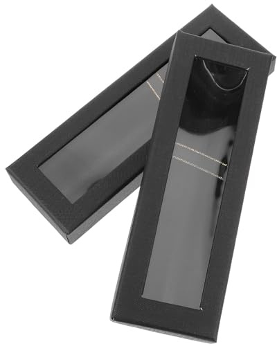 CORHAD Praktisches Kleines Stifteetui aus Papier und Seidenstoff 2 Stück Schwarzes Federmäppchen zum Verpacken und Verschenken von Kugelschreibern und Kleinen Gegenständen