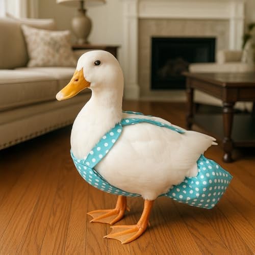 Entenwindel für Haustierenten, Waschbare Wiederverwendbare Verstellbare Hose mit Schnalle, Indoor Windel für Kleine Enten(Blue Dot,XL-Slide Adjustable (3.5-7.5 lbs))