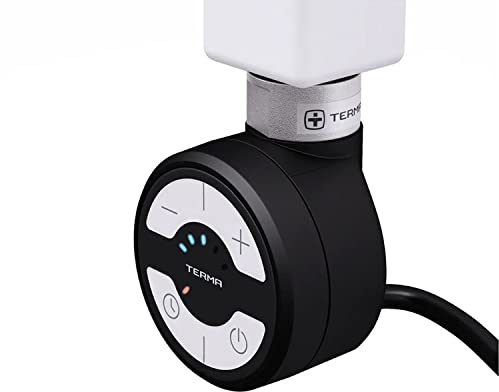 Modell MOA Thermostat Heizstab, Heizpatrone für Badheizkörper 1000 Watt Spiralkabel mit Stecker (Schwarz)