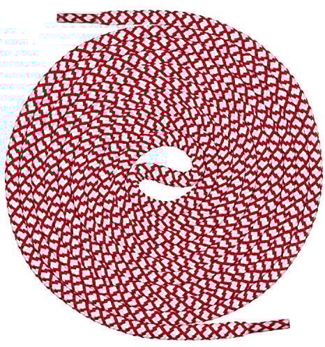 Mount Swiss runde Premium-Schnürsenkel für Arbeitsschuhe Wanderschuhe und Trekkingschuhe - 100% Polyester - extrem reißfest - ø 5 mm - Farbe Rot-Weiß Länge 190cm