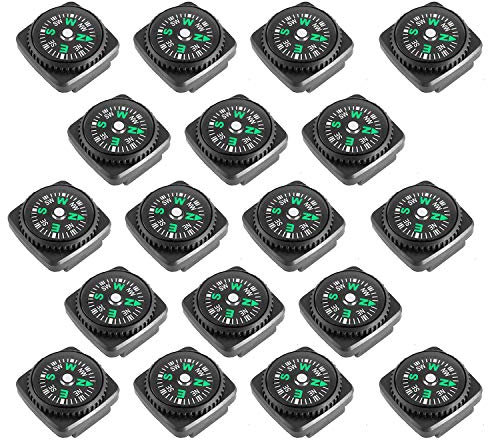 MOAMUN 20pcs Button Kompass Mini-Kompass für Paracord Armband Flüssigkeit gefüllten Kompass für Notfall überleben Watch Band Paracord Armband Armband Paracord Armbänder