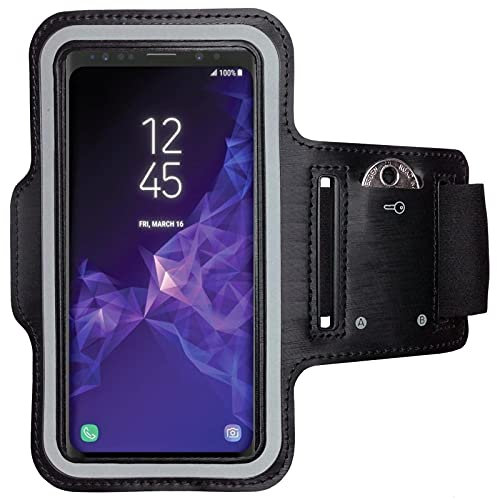 CoverKingz Sportarmband für Samsung Galaxy S9 Plus - Armtasche mit Schlüsselfach Oberarm Halterung - Sport Laufarmband Handy Armband Schwarz