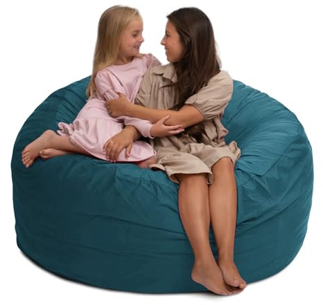 ULTIMATE SACK 5000 5-Foot Bean Bag Chair, Cloud Suede Cover – Oversized Foam Lounger, Floor Seat, Small Sofa, or Couch Bed for Living Area, Gaming Room, or Reading Lounge