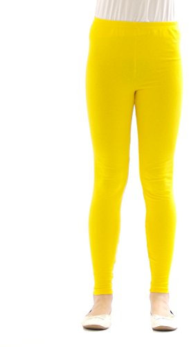YESET Kinder Thermo M?dchen Leggings Leggins Hose lang aus Baumwolle Fleece Futter gelb 122