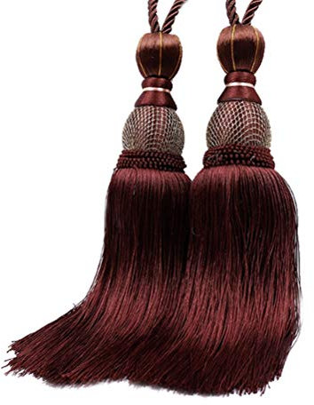 2 stücke Dekorative Vorhang Quasten Vorhang Strap Quaste Raffhalter Fenster Vorhang Schnalle Clips (Dark Coffee)