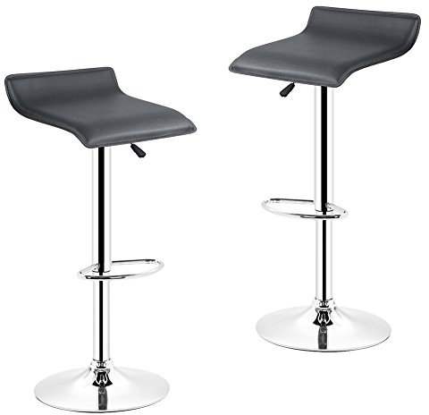 MUPAI Barhocker X2 Barstuhl Verstellbar Hocker Tresenhocker für Küche (Schwarz, 2)