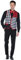 PartyXPeople Pierrot Weste Herren | Raute Streifen Pailletten | Harlekin Verkleidung Kostüm | inkl. Fliege | schwarz-weiß-rot 119242-56/58