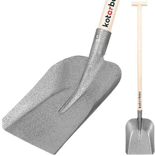 KOTARBAU® - Pala robusta da giardino, 285 x 230 mm, per manico da 38 mm di diametro, in acciaio per raccogliere oggetti sparsi con manico in legno