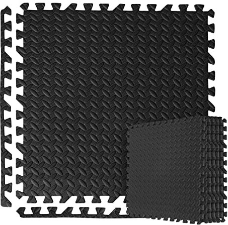 Trintion 4.32㎡ 60x60x1cm Bodenschutzmatte 12 Stück Eva Schutzmatte Sportmatte Fitnessmatte Gymnastikmatte Puzzlematte Unterlegmatte Poolmatte Fallschutzmatte für Büro Bodenschutz Fitnessgerät Yoga