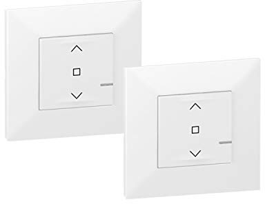 Pack pré-configuré interrupteur volets connecté 230 Vca avec commande pour volets roulants sans fil Valena Next Blanc 17,8 x 10,3 x 8,2 cm (référence : Legrand 741826)
