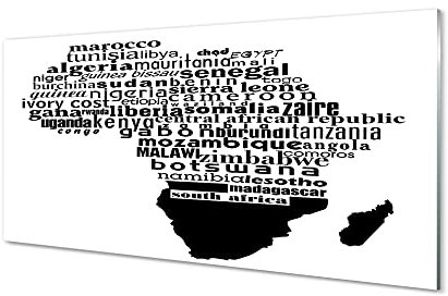 Tulup Impression sur Verre - 100x50cm Tableau Decoration Murale Photo Image Afrique décorative pour Salon Chambre - Noir et Blanc - sous-titres