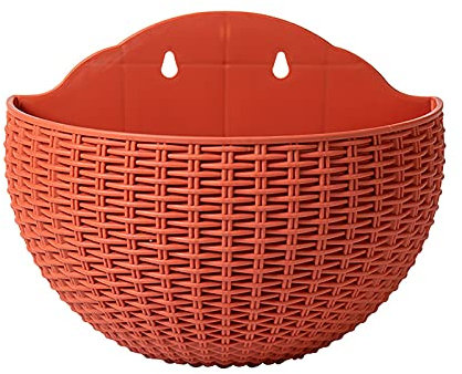 Funight Pot De Fleur 10 Couleurs, Pot De Fleurs Mural Exquis, Panier De Plantes à Suspendre Au Mur, Conteneur De Plantes pour Balcon De Jardin Extérieur Rouge brique