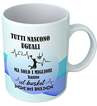 Tazza Uomo Sport Tutti nascono Uguali ma solo i migliori hanno il Basket nel DNA Gadget Sport Sportivo Gadget Idea Regalo Simpatica