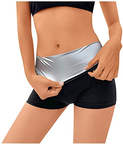 Dasongff Schwitzhose Damen Abnehmen Leggings, Saunaanzüge Schwitz Hosen Thermo Gewichtsverlust Sauna Hosen, Fettverbrennung Yoga Sporthose Fitnesshose Traininghosen Body Shaper Kurze Hose Lange Hose