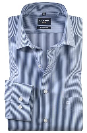 OLYMP Luxor modern fit Hemd extra Langer Arm Streifen dunkelblau