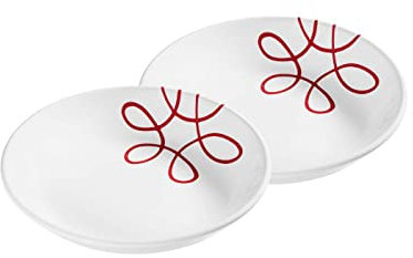 GMUNDNER KERAMIK Pur - Juego de 2 platos hondos (20 cm de diámetro), color rojo
