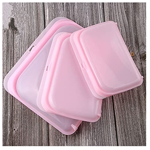 Sachet Plastique Transparent 3pcs / emballez des sacs de rangement réutilisables de la silicone réutilisable Airteight Zipplock Sandwich Staks Sacs à micro-ondes Lave-vaisselle Congélateur Sacs frais