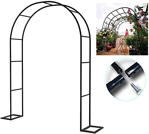 Honent 2.4 X 2.2 M di Ferro Battuto Arco per Matrimonio Quadrato, in Ferro Battuto, Montaggio per Porta in Metallo, per Matrimonio, Sfondo per Eventi, Decorazione da Giardino,Nero,W3M*H2.2M