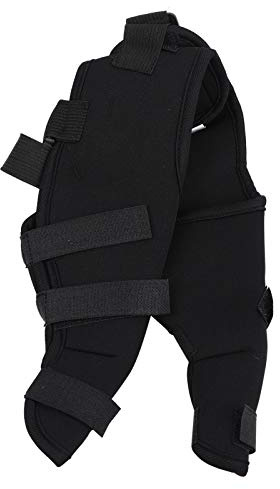 Kniebandage für Hunde, Verstellbare Hinterbein-Hock-Gelenkbandage, Hinterbeinschutz für Hunde, Wärmeerhaltung, Flexible Beinstütze, Heilt, Verhindert(XS-HJ25 Doppelleggings hinten schwarz)