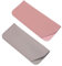 Jagowa 2 Pcs Leather Glasses Case Soft Thickened Dustproof Portable Open Glasses Storage Bag Slant Pouch for Women Men Kids (Grey, Pink)