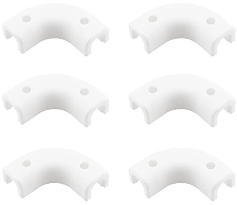 HJGarden 6pcs Water Pipe Flow Bend Clip 90 Degree Fixing Clamp Tube Elbow Corner Holder for 1/4 / 3/8 RO Tubing-White