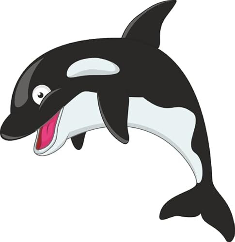 U24 Aufkleber lustiger Orca Schwertwal 20 x 20 cm Autoaufkleber Sticker Konturschnitt