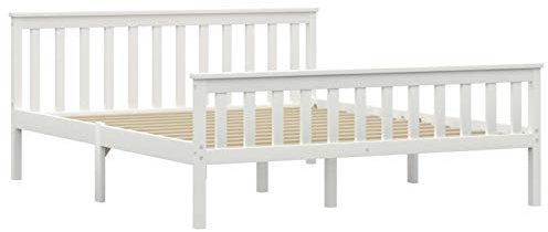 Tidyard Massivholzbett Bett Bettrahmen Mit Sperrholz-Lattenrost,Schlafzimmerbett Polsterbett Holzbett Bettgestell 160 x 200 cm,Rahmen aus massivem Kiefernholz