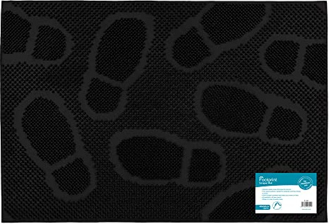 JVL Footprint Scraper Rubber Pin Doormat, 40x60cm