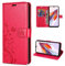 betterfon Hülle Kompatibel mit Xiaomi Redmi 12C | Premium PU Leder Handyhülle Wallet Case für Redmi 12C | Schutzhülle Blumen Klapphülle Handyhülle | Rot