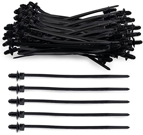 Weihnachtsbaum-Kabelbinder, Universal-Kabelbinder, Schwarz, Tannenbaum, Kabelbinder, kompatibel mit Autos, Booten, Anhängern, Nylon-Kabelbindern, 16,7 cm, 100 Stück