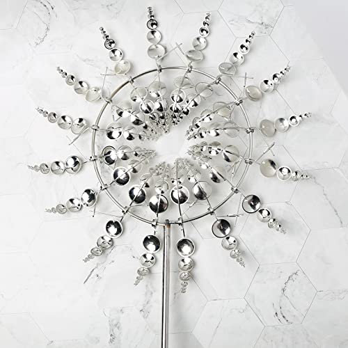VLANIS Windmühle aus Metall im Freien,Einzigartige Und Magische Metall Windmühle Spin Leicht Windspinner Im Freien Windkulptur Rasen Wind Spinners Ornament,1