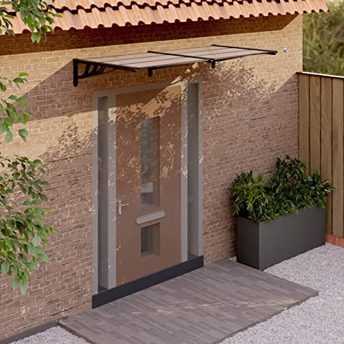 Yolola Door Canopy Outdoor, Canopy Awning for Door, Front Door Canopy, Polycarbonate Black 199x90 cm