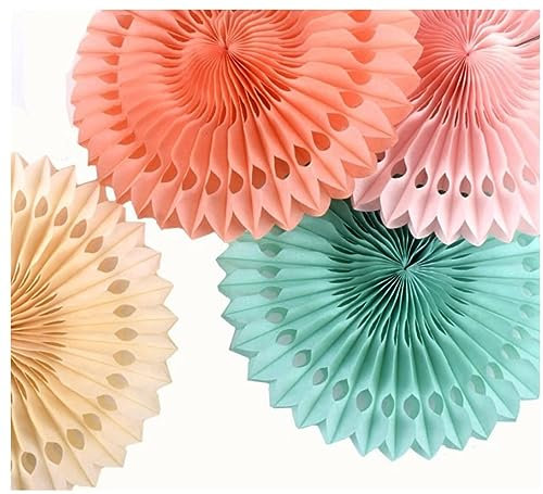 20cm/8 Inch Decorative Paper Fans, 20cm/8 Inch Tissue Paper Fans, Colourful Paper Decorations (Primary Color: Lime Green)
