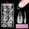 Unghie Finte Corte in Gel, Venaes 120 Pezzi Mandorla Tip Unghie Ricostruzione 12 Taglie Full Cover Tip Unghie Trasparenti, Set Unghie Finte con Colla Buffer per Unghie, Gel Tip per Unghie