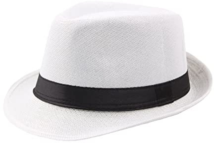 URTERYSER Fedora-Hut, kurze Krempe, Fedora-Hut, einfarbig, Strand, Sommer, Sonnenhut, Ganster-Accessoire