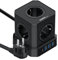 Super Electro 9-in-1 Steckdosenwürfel mit USB,5 Fach Steckdosenleiste Steckerleiste 4000 W/16 A mit 1 USB C (20 W PD3.0) und 3 USB A,2M Verlängerungskabel Steckdosenturm