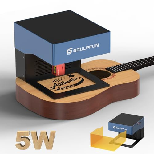 SCULPFUN iCube Pro 5W Lasergravierer mit Rauchfilter Graviergeschwindigkeit 10.000 mm/min, tragbarer Augenschutz, Laserschneider, APP- und PC-Funksteuerung