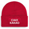 Styleaufdruck Unisex Beanie Mütze - Ciao Kakao - Wintermütze für Damen, Herren und Kinder | Lustiger Spruch Winterfans (DE/NL/SE/PL, Alphanumerisch, Einheitsgröße, Rot/Weiß)