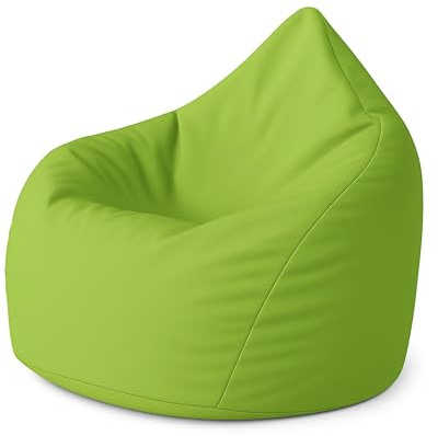 PATCH HOME Sitzsack Tropfenform – Beanbag - Mit Styropor-Füllung, Wasserabweisend, für Indoor & Outdoor, für Kinder und Erwachsene (Kiwi, Jumbo)